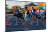 Marathon runners in Columbus Ohio on a sunny Sunday morning-null-Mounted Photographic Print