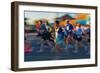 Marathon runners in Columbus Ohio on a sunny Sunday morning-null-Framed Photographic Print