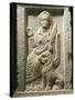 Marble Altar Depicting the Goddess Allat with a Lion-null-Stretched Canvas