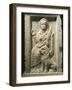 Marble Altar Depicting the Goddess Allat with a Lion-null-Framed Giclee Print