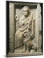 Marble Altar Depicting the Goddess Allat with a Lion-null-Mounted Giclee Print