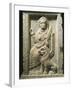 Marble Altar Depicting the Goddess Allat with a Lion-null-Framed Giclee Print