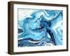 Marble Art Painting Blue Pink-Antonova Katya-Framed Art Print