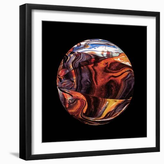 Marble Ball Watercolor Sphere-Swedish Marble-Framed Art Print