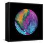 Marble Ball Watercolor Sphere-Swedish Marble-Framed Stretched Canvas