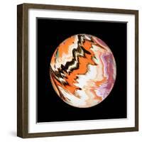 Marble Ball Watercolor Sphere-Swedish Marble-Framed Art Print