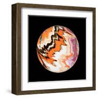 Marble Ball Watercolor Sphere-Swedish Marble-Framed Art Print