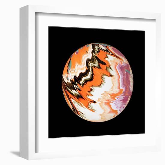 Marble Ball Watercolor Sphere-Swedish Marble-Framed Art Print