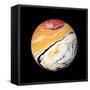 Marble Ball Watercolor Sphere-Swedish Marble-Framed Stretched Canvas