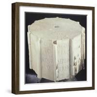 Marble Base from an Anemometer Engraved with the Cardinal Points-null-Framed Giclee Print