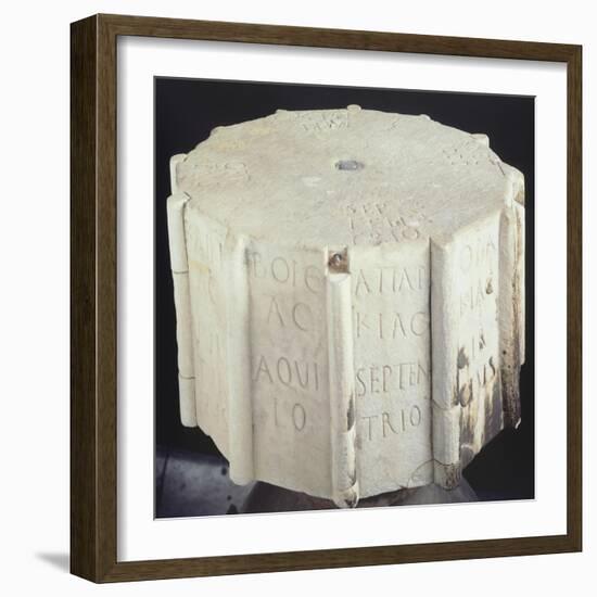 Marble Base from an Anemometer Engraved with the Cardinal Points-null-Framed Giclee Print