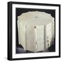 Marble Base from an Anemometer Engraved with the Cardinal Points-null-Framed Giclee Print