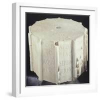 Marble Base from an Anemometer Engraved with the Cardinal Points-null-Framed Giclee Print