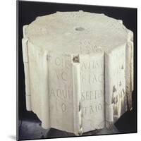 Marble Base from an Anemometer Engraved with the Cardinal Points-null-Mounted Giclee Print
