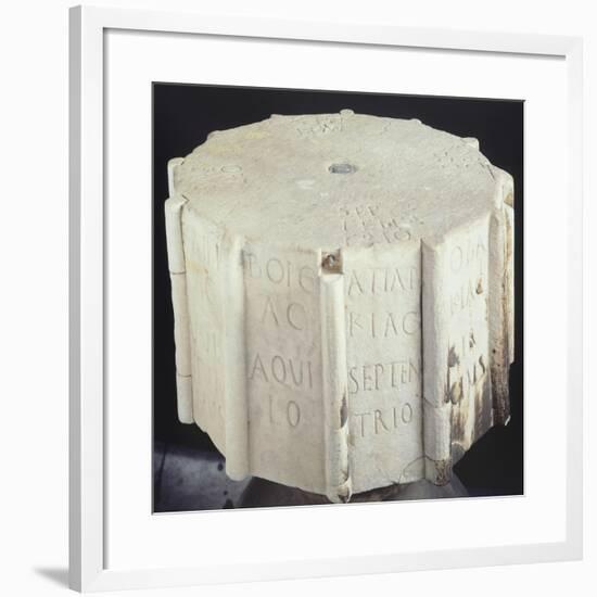 Marble Base from an Anemometer Engraved with the Cardinal Points-null-Framed Giclee Print