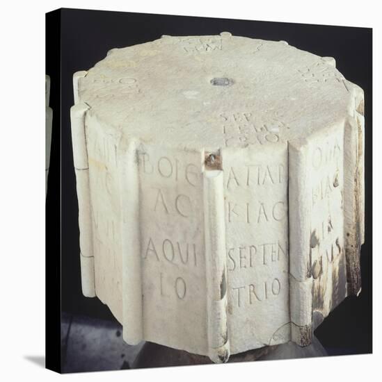 Marble Base from an Anemometer Engraved with the Cardinal Points-null-Stretched Canvas