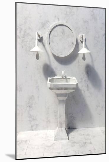 Marble Bathroom, 2019, paper-Isobel Barber-Mounted Giclee Print