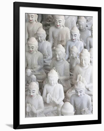 Marble Buddha Images at a Stone Carver's in Amarapura-Lee Frost-Framed Photographic Print