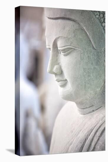 Marble Buddha Images Waiting to Be Finished at a Stone Carver's in Amarapura-Lee Frost-Stretched Canvas