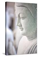 Marble Buddha Images Waiting to Be Finished at a Stone Carver's in Amarapura-Lee Frost-Stretched Canvas