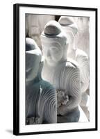 Marble Buddha Images Waiting to Be Finished at a Stone Carver's in Amarapura-Lee Frost-Framed Photographic Print