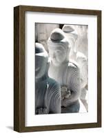 Marble Buddha Images Waiting to Be Finished at a Stone Carver's in Amarapura-Lee Frost-Framed Photographic Print