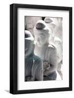 Marble Buddha Images Waiting to Be Finished at a Stone Carver's in Amarapura-Lee Frost-Framed Photographic Print