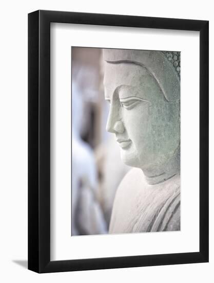 Marble Buddha Images Waiting to Be Finished at a Stone Carver's in Amarapura-Lee Frost-Framed Photographic Print