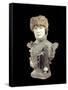 Marble Bust of Comedian Henriette Rosine Bernard Called Sarah Bernhardt (1844-1923). Sculpture by J-Jean Leon Gerome-Framed Stretched Canvas