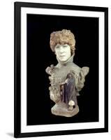 Marble Bust of Comedian Henriette Rosine Bernard Called Sarah Bernhardt (1844-1923). Sculpture by J-Jean Leon Gerome-Framed Giclee Print