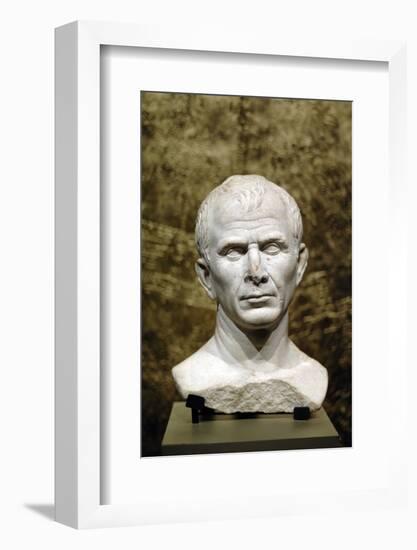 Marble Bust of Julius Caesar from the Rhone River-null-Framed Photographic Print