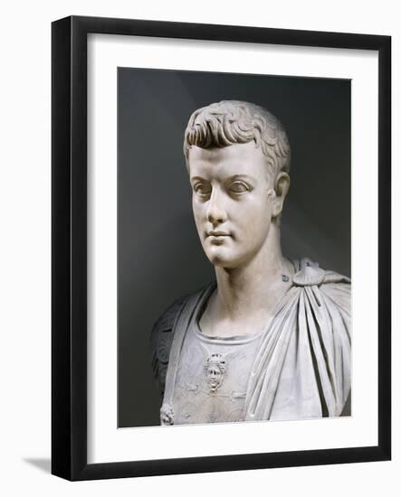 Marble Bust of Roman Emperor Gaius Julius Caesar Augustus Germanicus-null-Framed Giclee Print