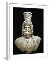 Marble Bust of Serapis, God of Underworld, with Kalathos on His Head, from Alexandria, Serapeum-null-Framed Giclee Print