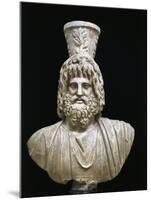 Marble Bust of Serapis, God of Underworld, with Kalathos on His Head, from Alexandria, Serapeum-null-Mounted Giclee Print