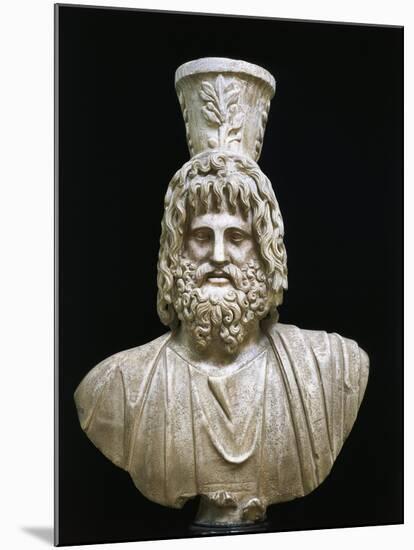 Marble Bust of Serapis, God of Underworld, with Kalathos on His Head, from Alexandria, Serapeum-null-Mounted Giclee Print