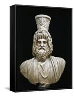 Marble Bust of Serapis, God of Underworld, with Kalathos on His Head, from Alexandria, Serapeum-null-Framed Stretched Canvas