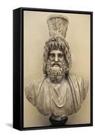 Marble Bust of Serapis with Kalathos-null-Framed Stretched Canvas