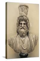 Marble Bust of Serapis with Kalathos-null-Stretched Canvas