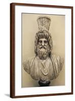 Marble Bust of Serapis with Kalathos-null-Framed Giclee Print