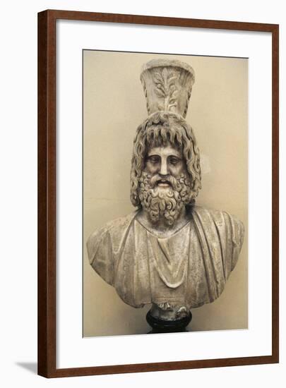 Marble Bust of Serapis with Kalathos-null-Framed Giclee Print