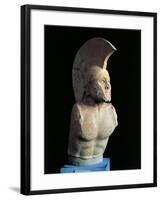 Marble Bust of Spartan Warrior Leonidas, 490-480 B.C.-null-Framed Giclee Print