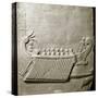 Marble Carved Tablet Depicting Roman Trireme Ship-null-Stretched Canvas