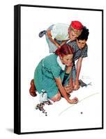 "Marble Champion" or "Marbles Champ", September 2,1939-Norman Rockwell-Framed Stretched Canvas