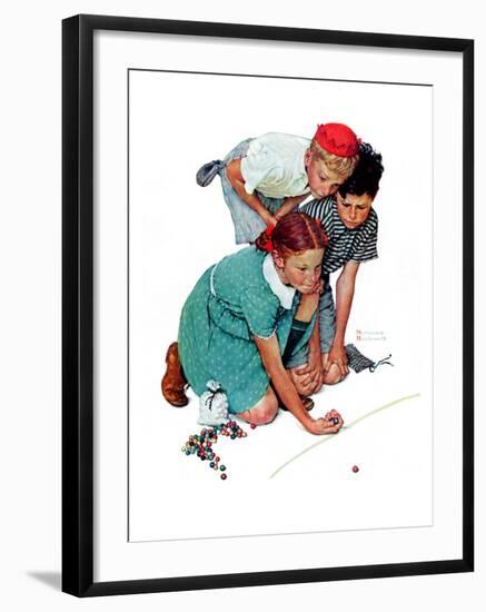 "Marble Champion" or "Marbles Champ", September 2,1939-Norman Rockwell-Framed Giclee Print