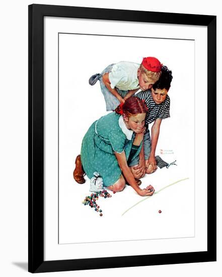 "Marble Champion" or "Marbles Champ", September 2,1939-Norman Rockwell-Framed Giclee Print