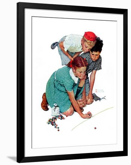 "Marble Champion" or "Marbles Champ", September 2,1939-Norman Rockwell-Framed Giclee Print