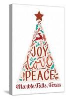 Marble Falls, Texas - Peace, Joy, Love - Lantern Press Artwork-Lantern Press-Stretched Canvas