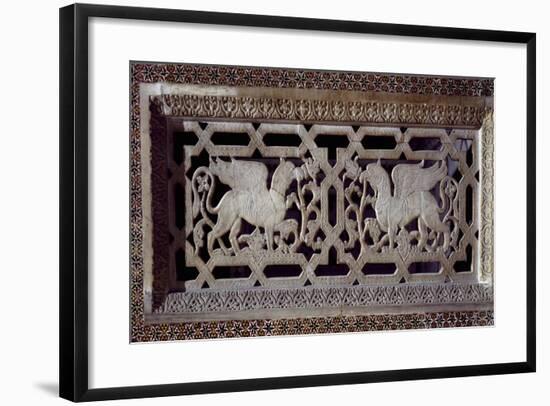 Marble Fence with Pair of Griffins, Detail of Royal Throne-null-Framed Giclee Print