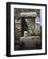 Marble Fountain in Front of Entrance of Building of Eumachia in Via Dell'Abbondanza-null-Framed Giclee Print