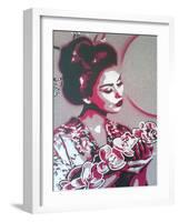 Marble Geisha-Abstract Graffiti-Framed Giclee Print